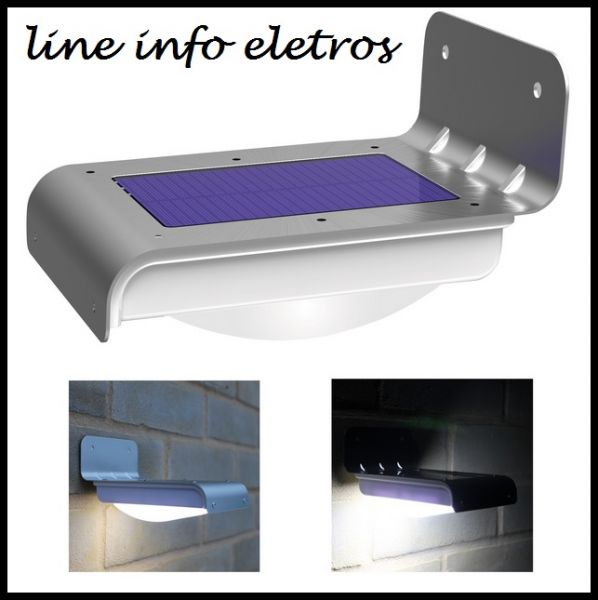 Lâmpada Solar externa 16 Led Com Sensor Movimento